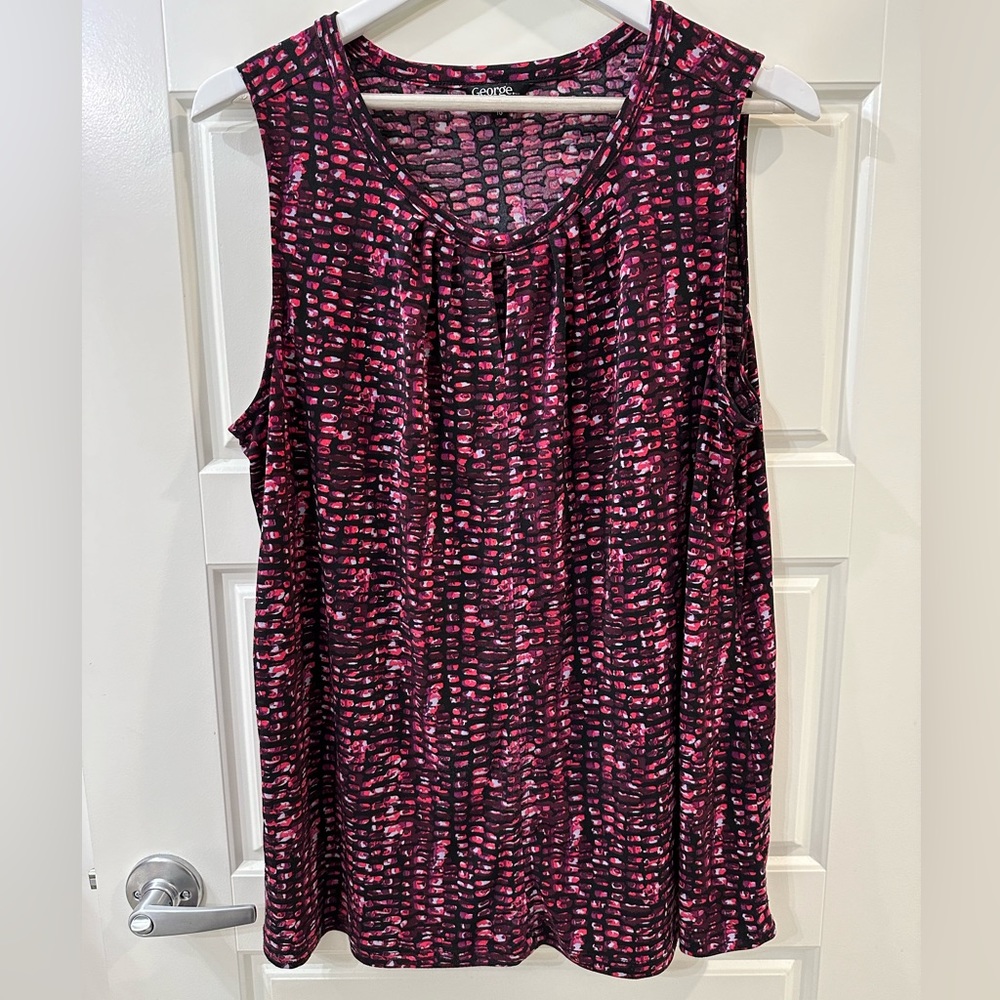 Polka Dot Sleeveless Blouse Pink and Red